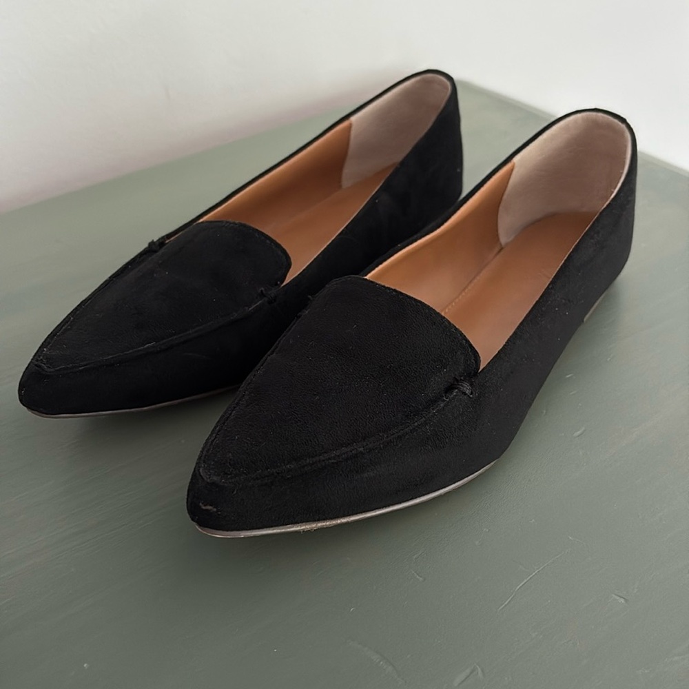 Black suede flats